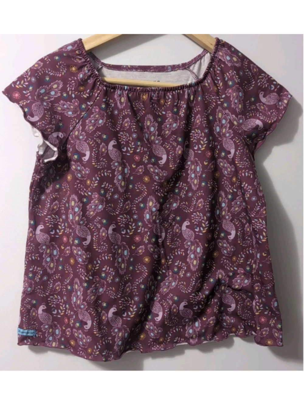 American Girl Purple Peacock Paisley Pajama PJ Shirt Retired GIRL SIZED Large